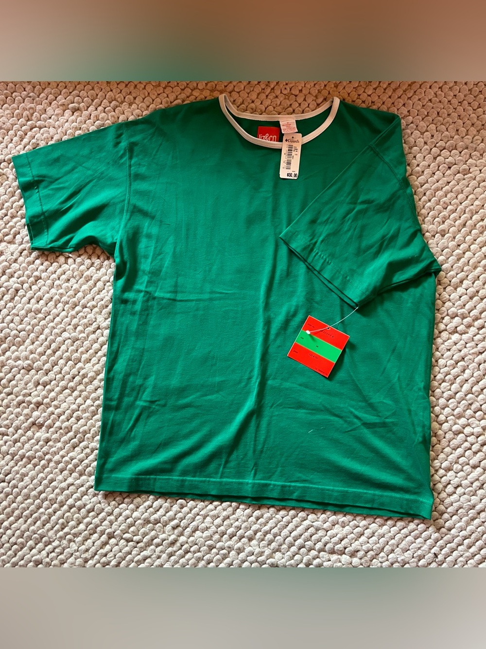 Vintage NOS green ringer tee from Liz & Co. by Liz Claiborne.